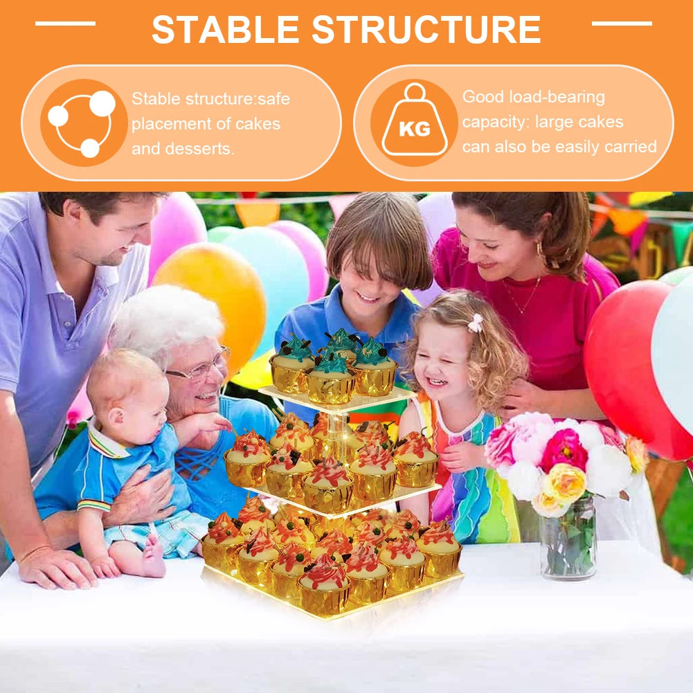 3/4 Tier Acrylic Cupcake Display Stand