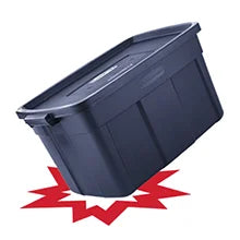 Heavy-Duty Black Storage Bins with Lids (6-Pack)