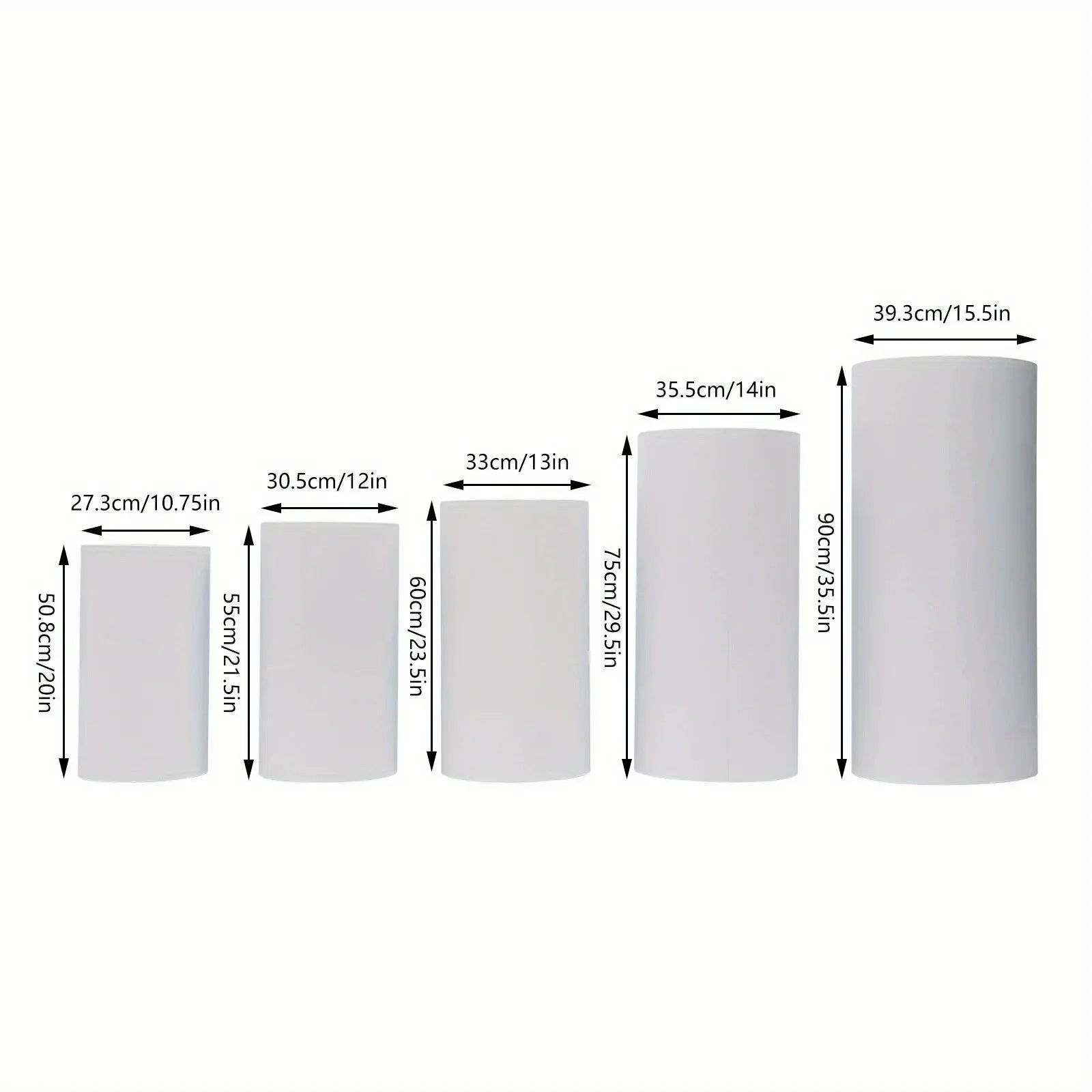 5-Piece Cylinder Pedestal Stand Set