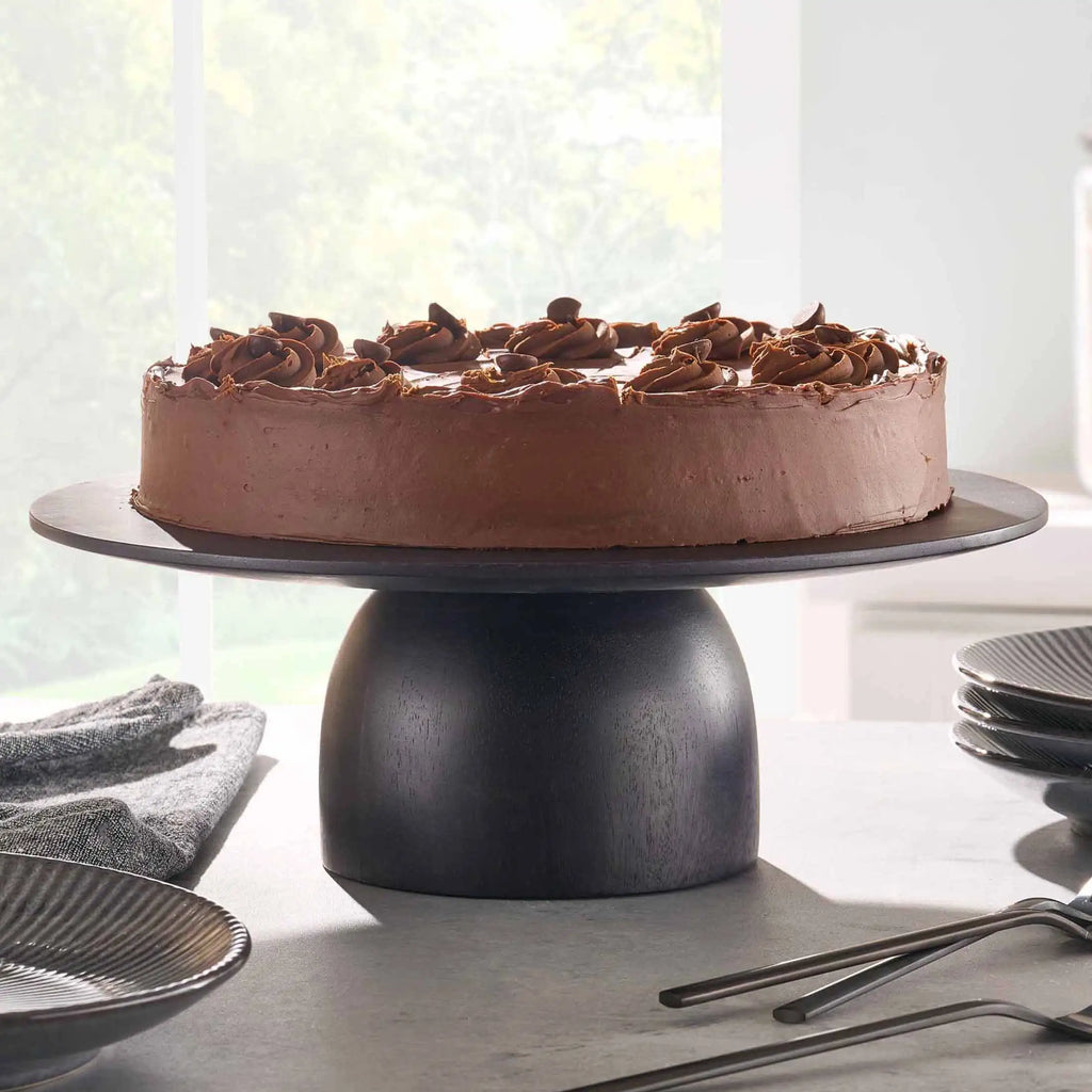 Elegant Black Wood Cake Stand