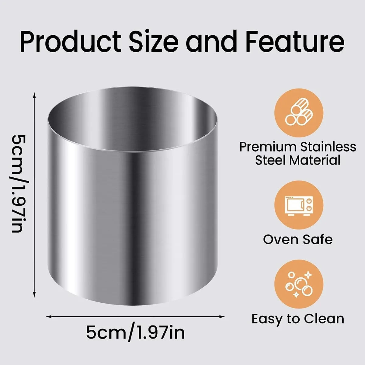 6/12-Piece Stainless Cake Ring Mold