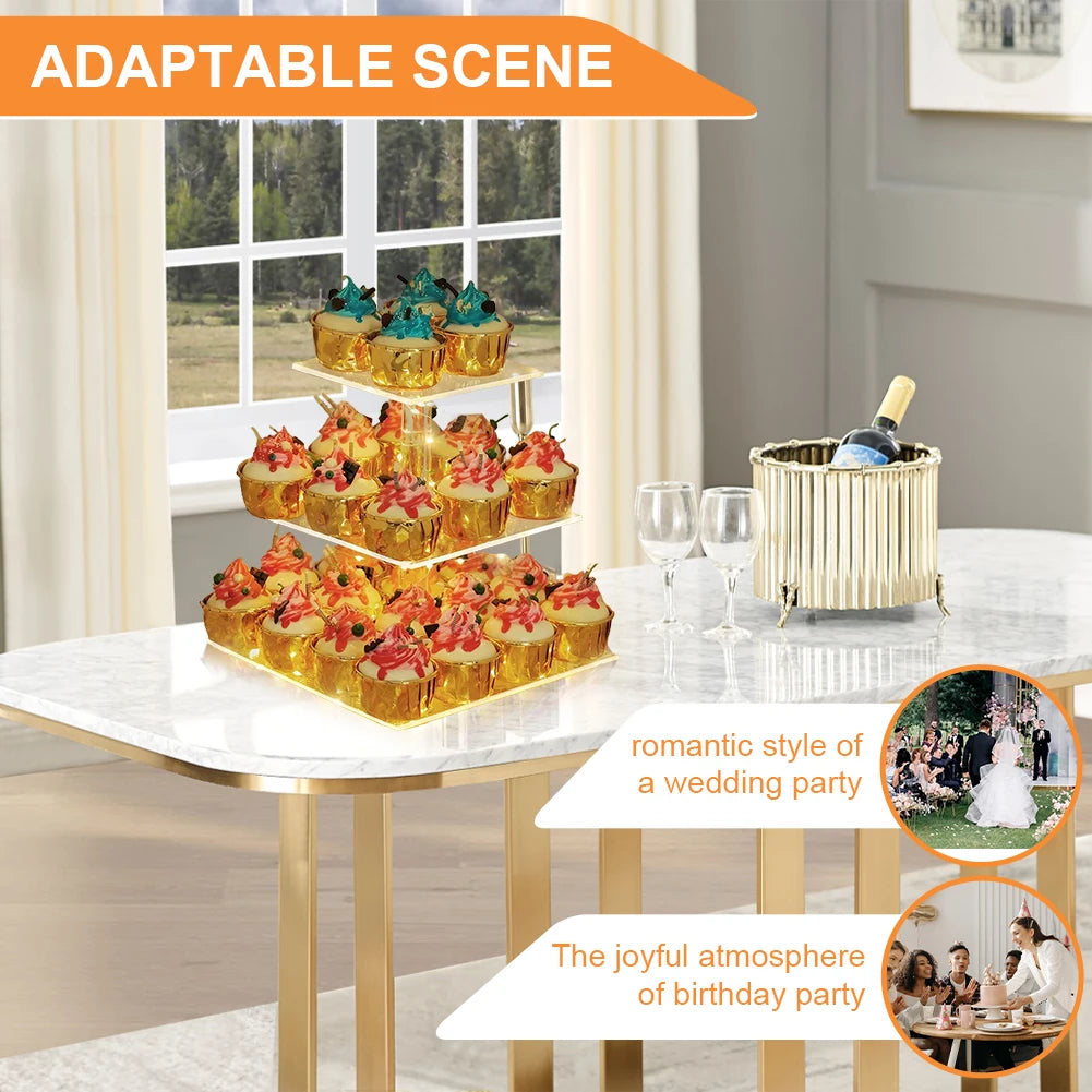 3/4 Tier Acrylic Cupcake Display Stand