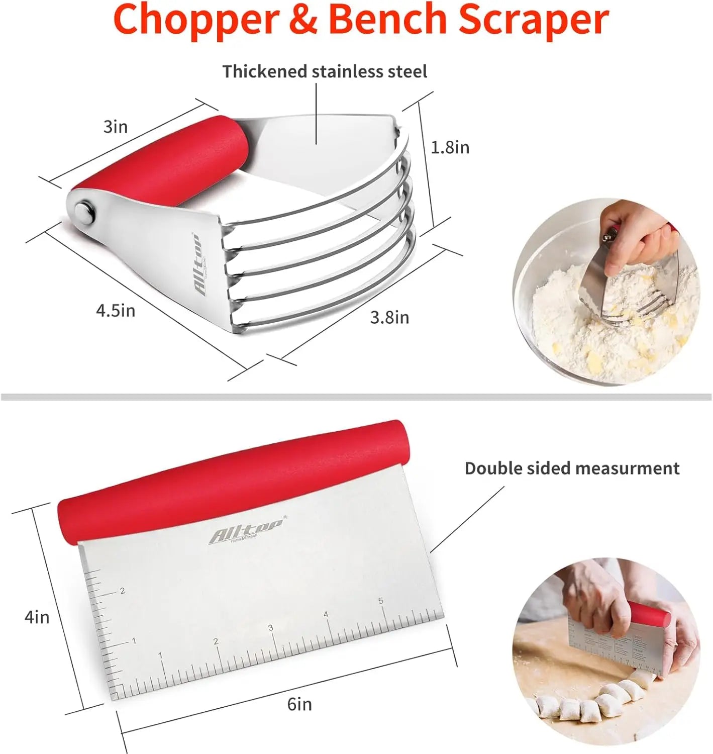 Stainless Bench Scraper & Pastry Cutter