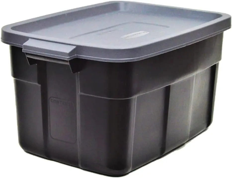 Heavy-Duty Black Storage Bins with Lids (6-Pack)