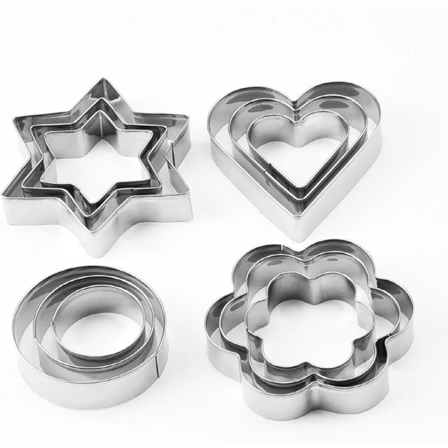 12-Piece Mini Stainless Cookie Cutter Set