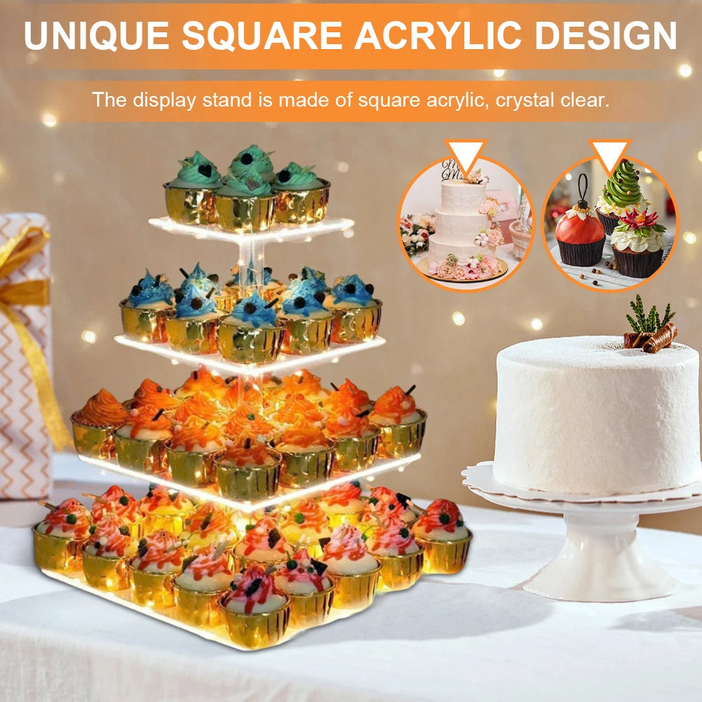 3/4 Tier Acrylic Cupcake Display Stand