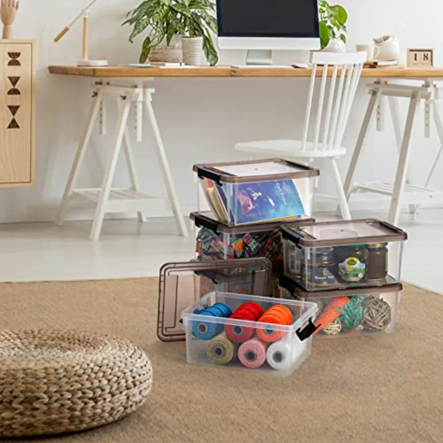 8-Pack 3.2 Qt Storage Bins with Lids