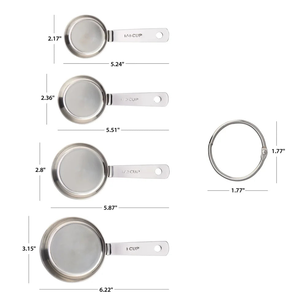 4-Piece Stainless Steel Measuring Cups