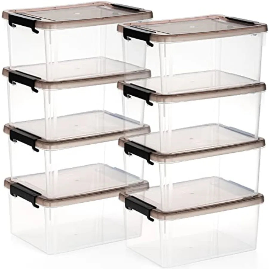 8-Pack 3.2 Qt Storage Bins with Lids