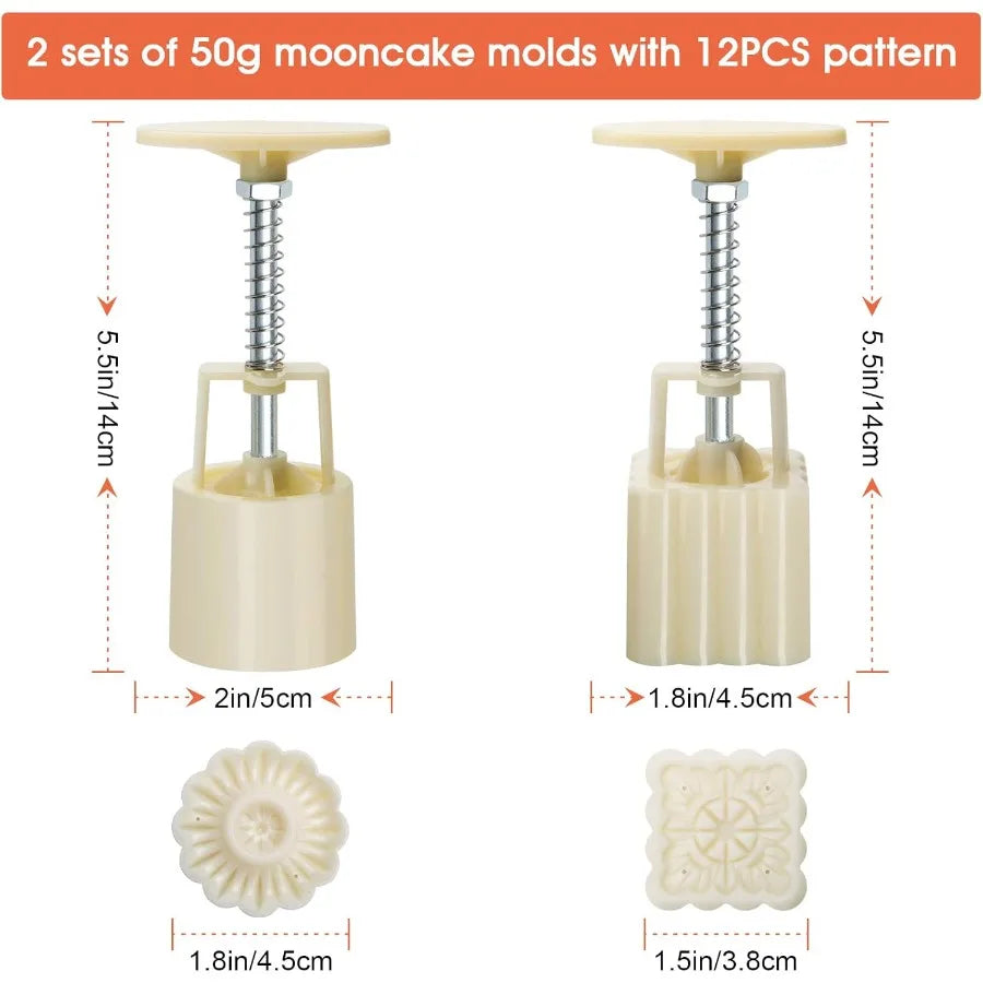 Mooncake Mold Set (12-Piece)