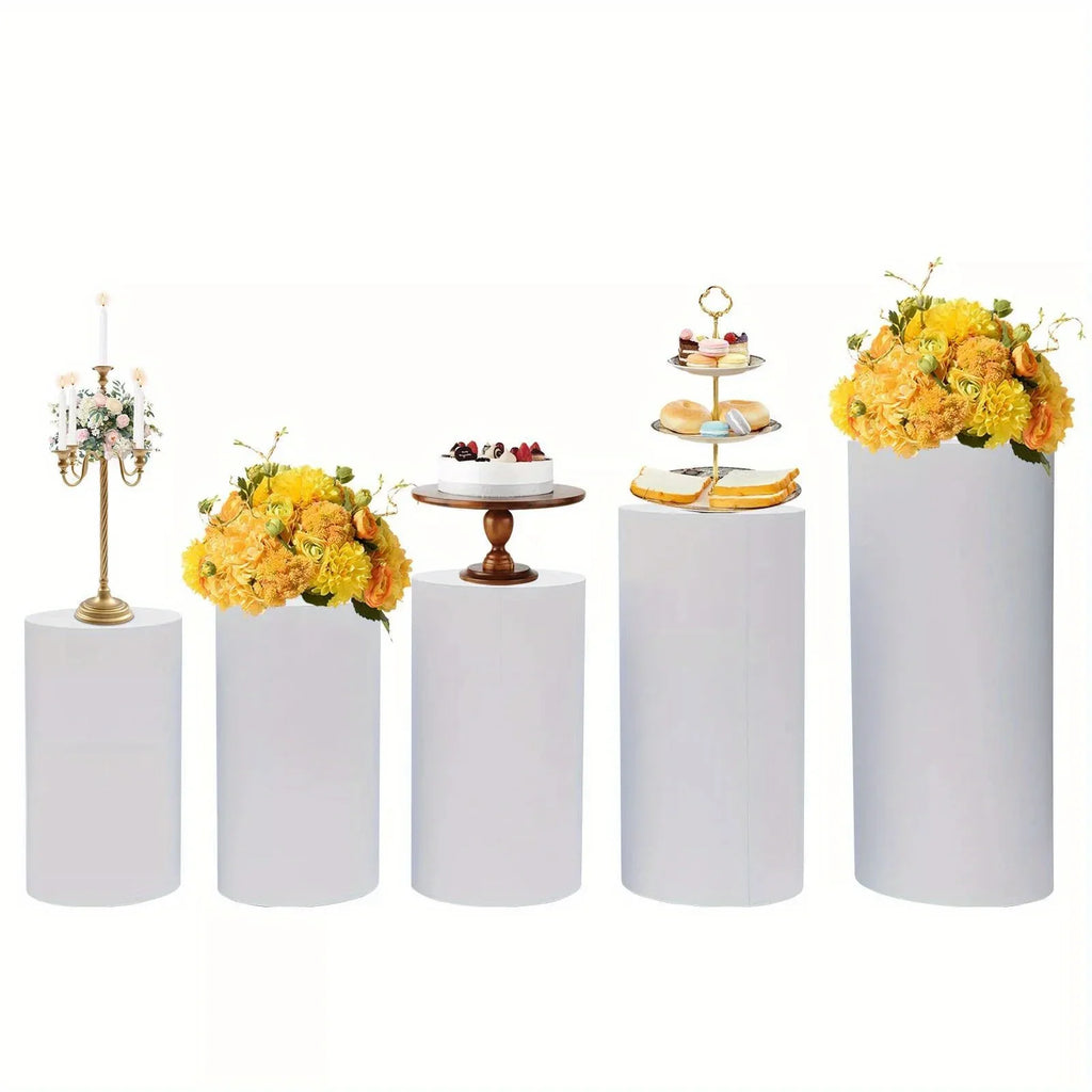 5-Piece Cylinder Pedestal Stand Set