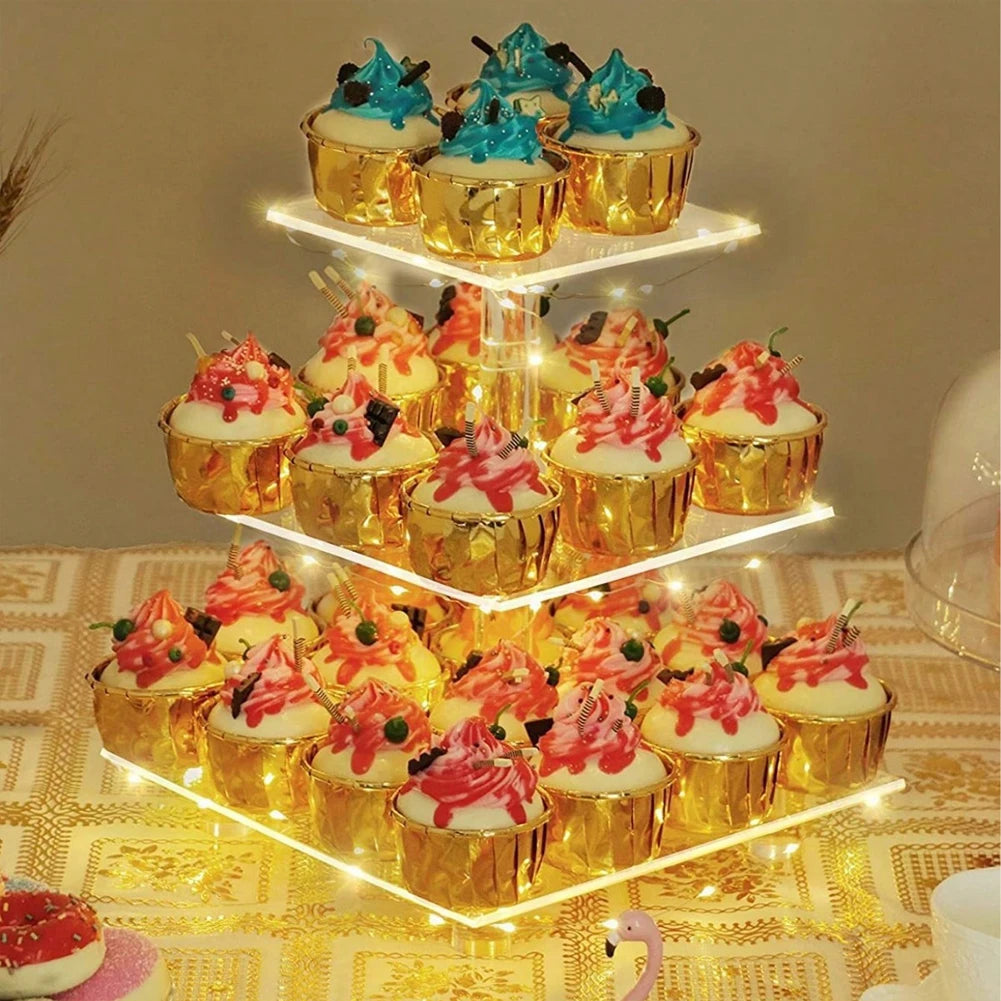 3/4 Tier Acrylic Cupcake Display Stand