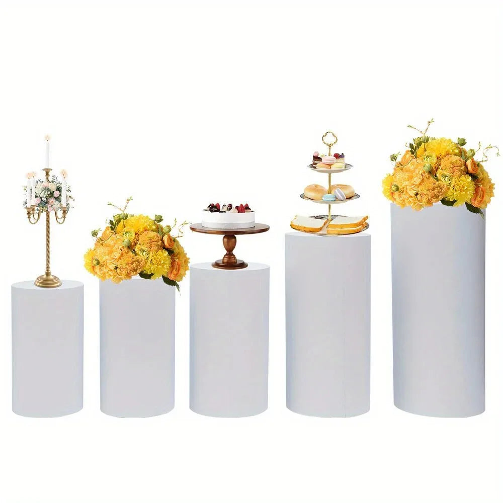 5-Piece Cylinder Pedestal Stand Set