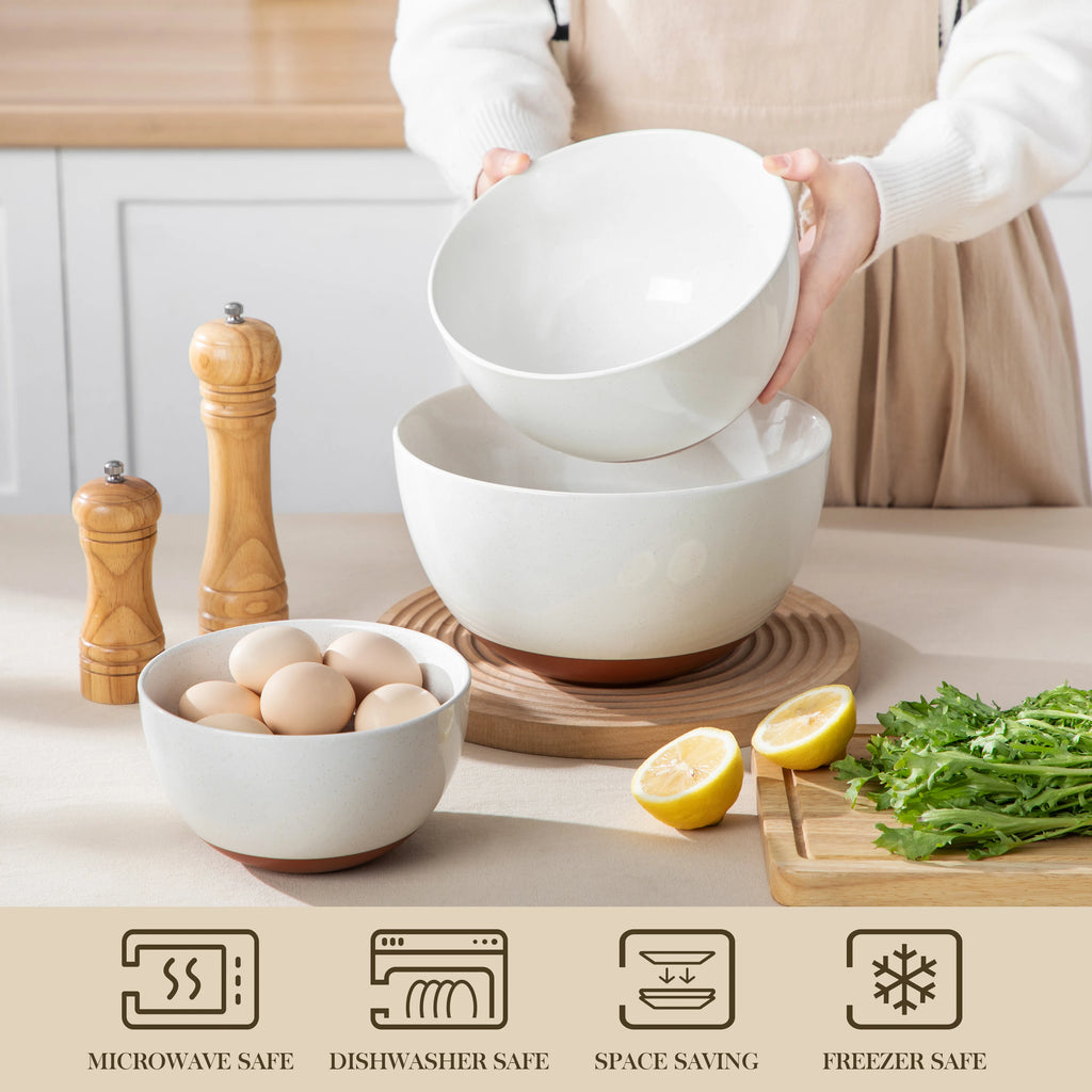 MALACASA 6-Piece Ceramic Mixing Bowl Set