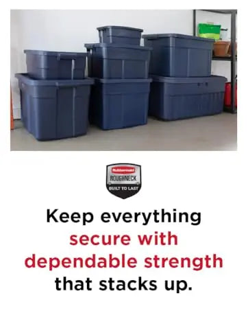 Heavy-Duty Black Storage Bins with Lids (6-Pack)