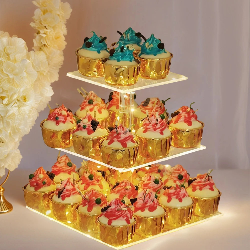 3/4 Tier Acrylic Cupcake Display Stand