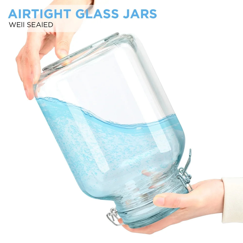 2-Pack Transparent Glass Storage Jars