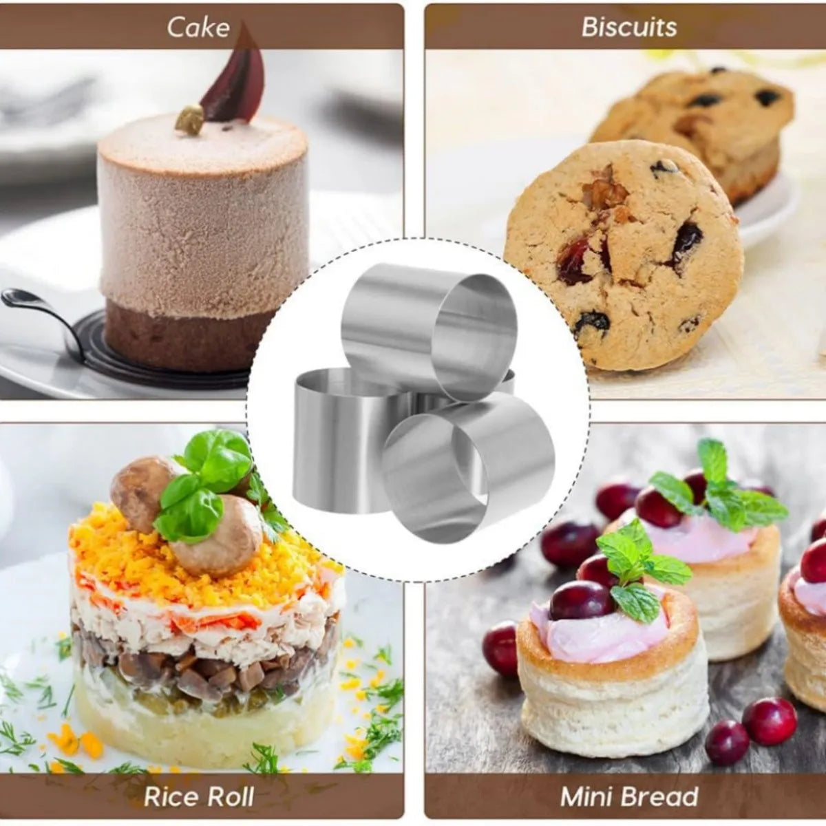 6/12-Piece Stainless Cake Ring Mold