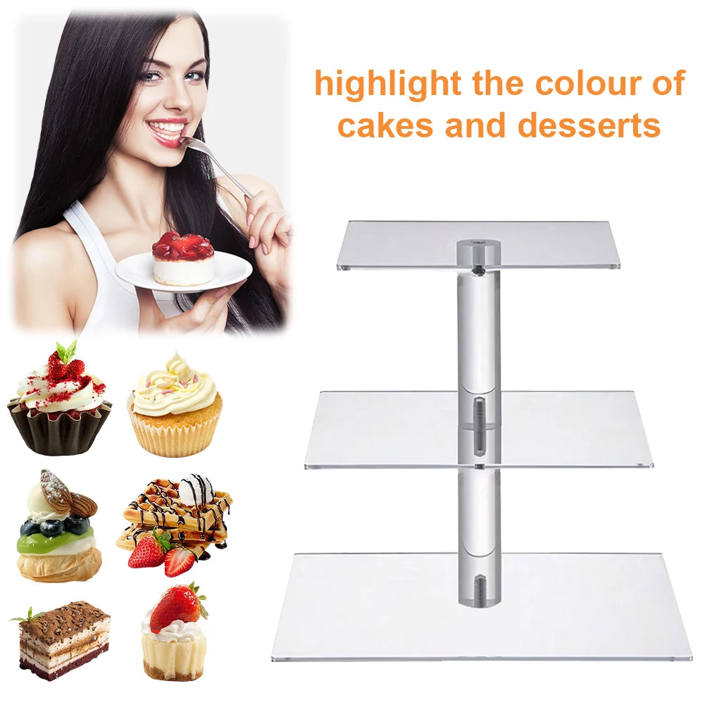 3/4 Tier Acrylic Cupcake Display Stand