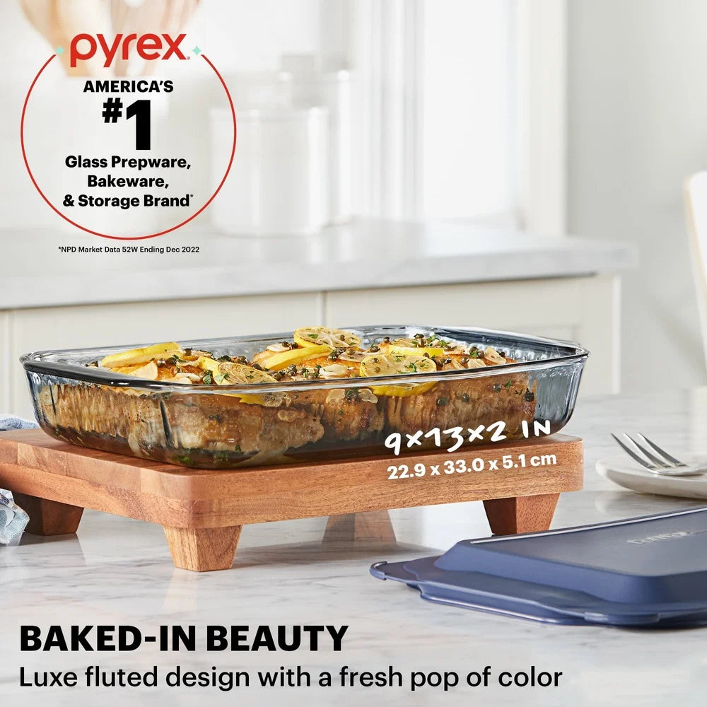 Tinted Glass Baking Dish with Lid