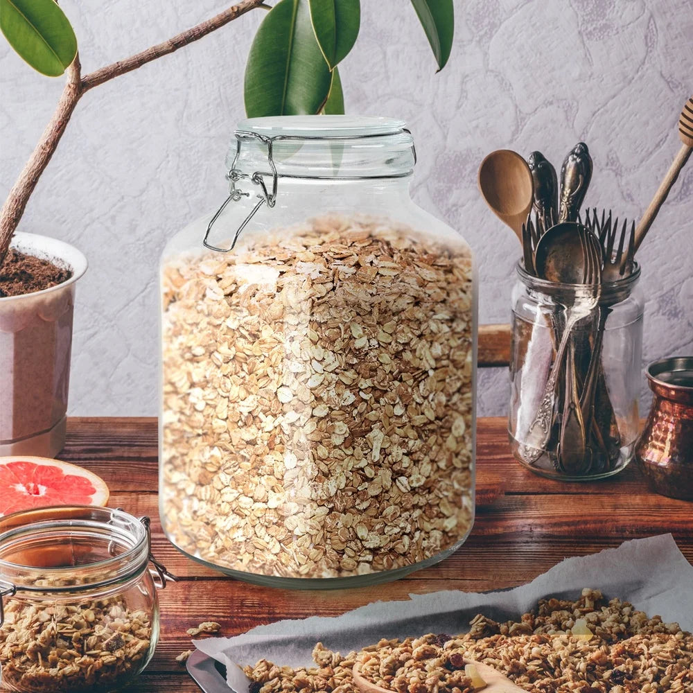 2-Pack Transparent Glass Storage Jars