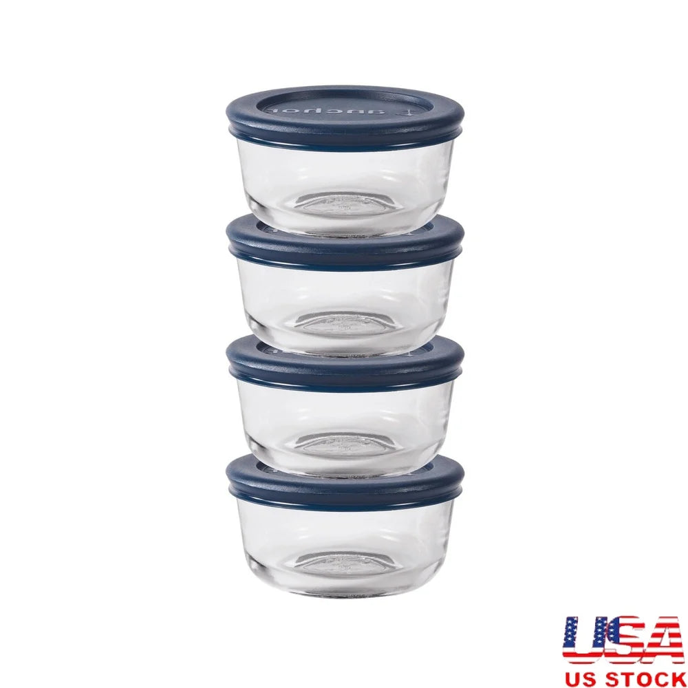 4-Piece Glass Food Storage Container Set