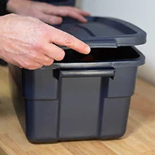 Heavy-Duty Black Storage Bins with Lids (6-Pack)